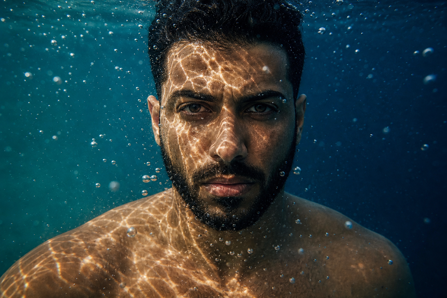 in the water