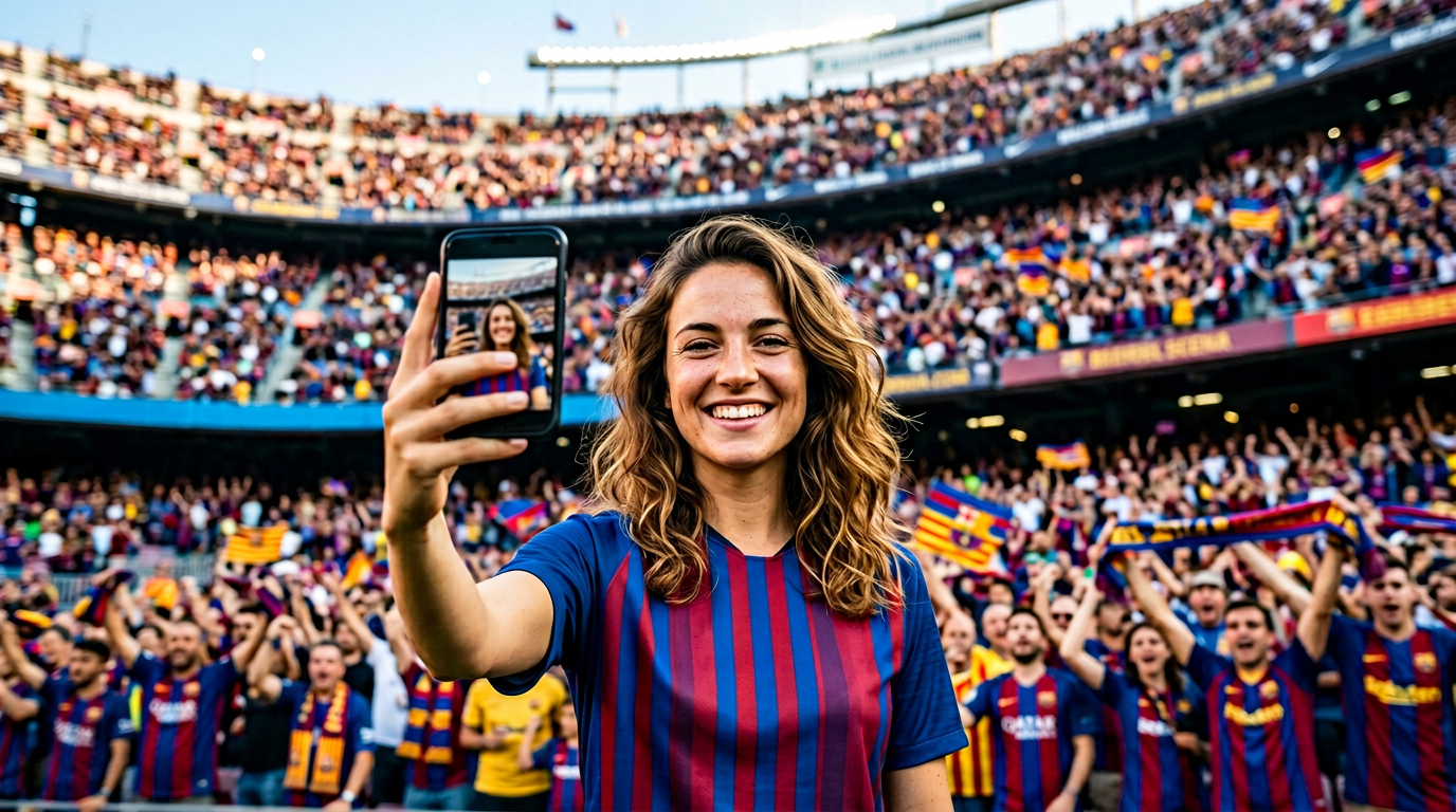 Pride in the Stands: A Barcelona Fan’s Selfie