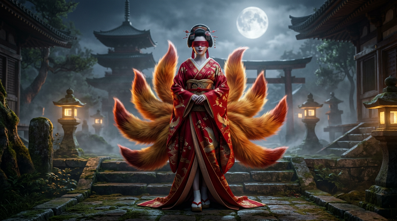 Enigmatic Elegance: The Kitsune in the Mist