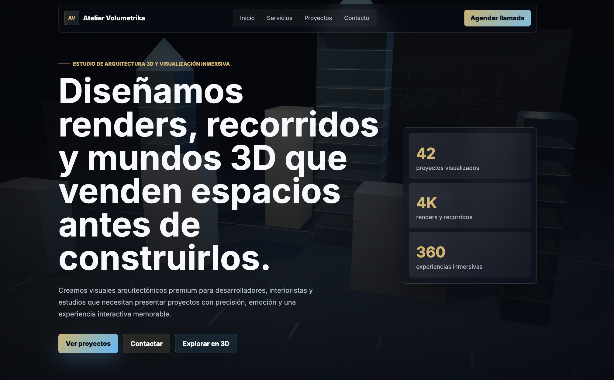 3D Architecture Portfolio — Studio flagship
