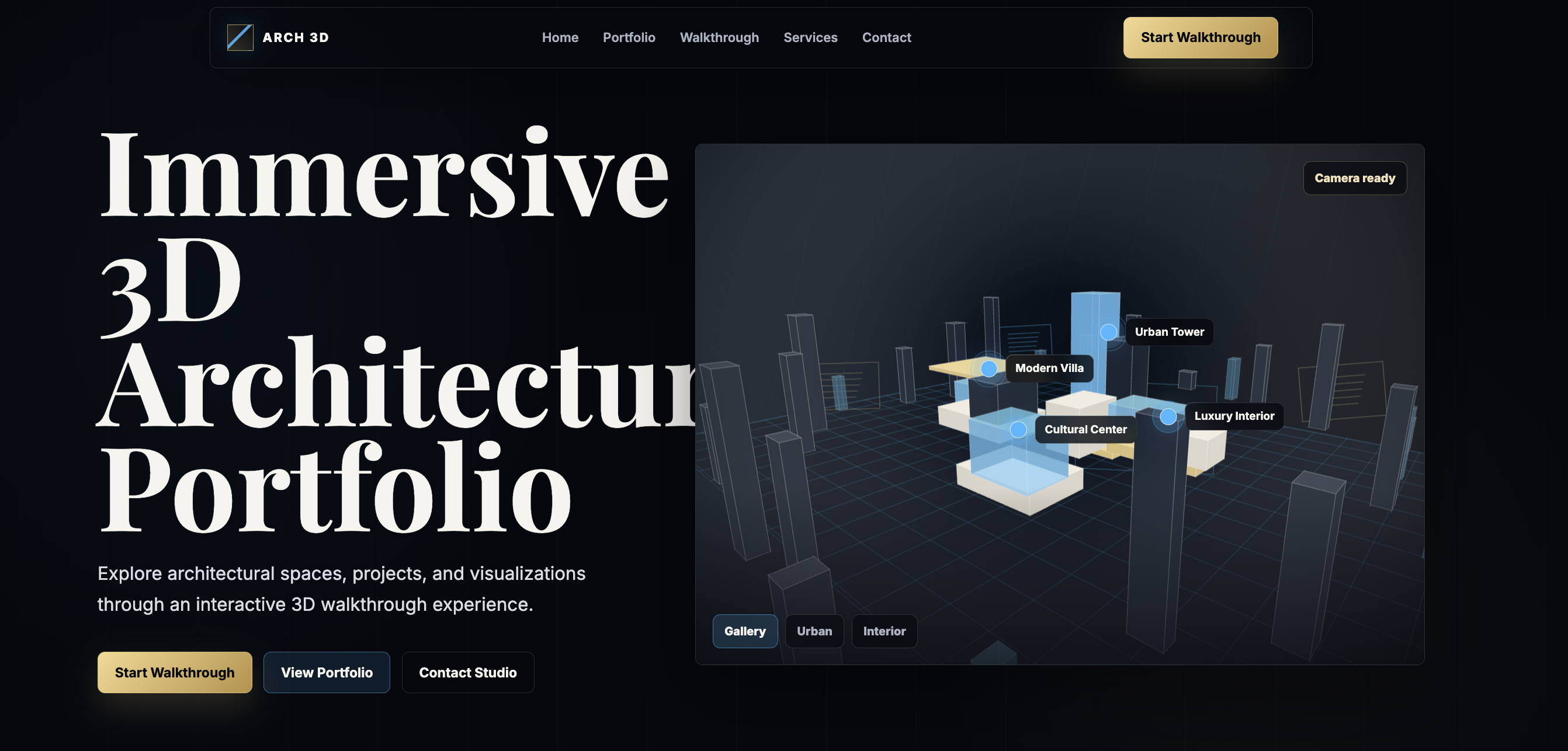 3D Architecture Portfolio — Client review route