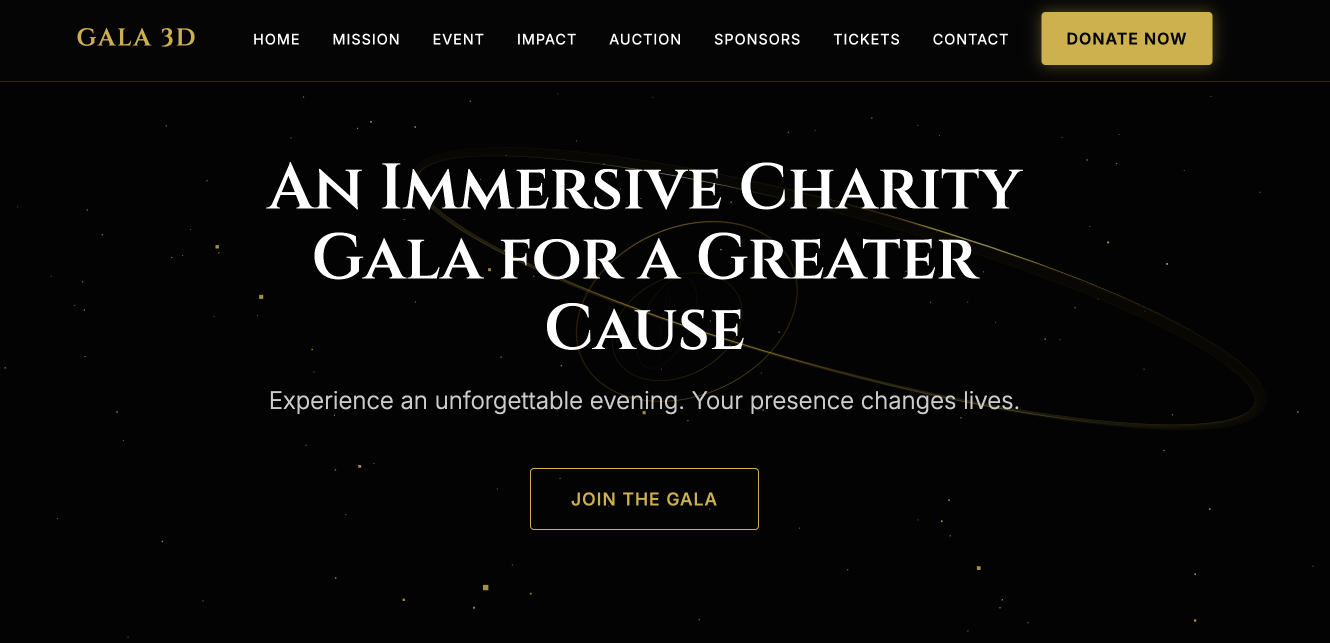 3D Charity Gala with Stage, Testimonial Videos and Live Auction