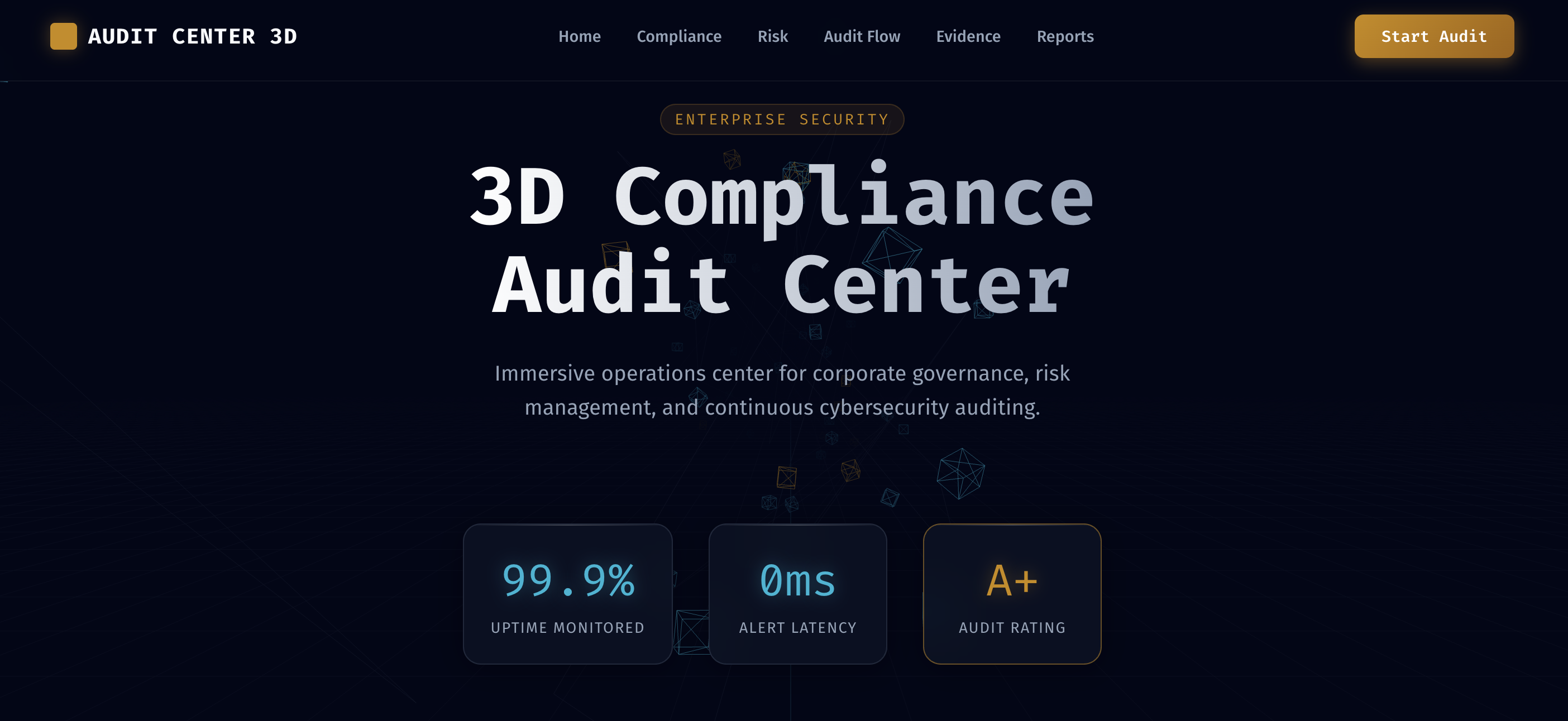 3D Compliance & Audit Center with Video Replays and Timeline