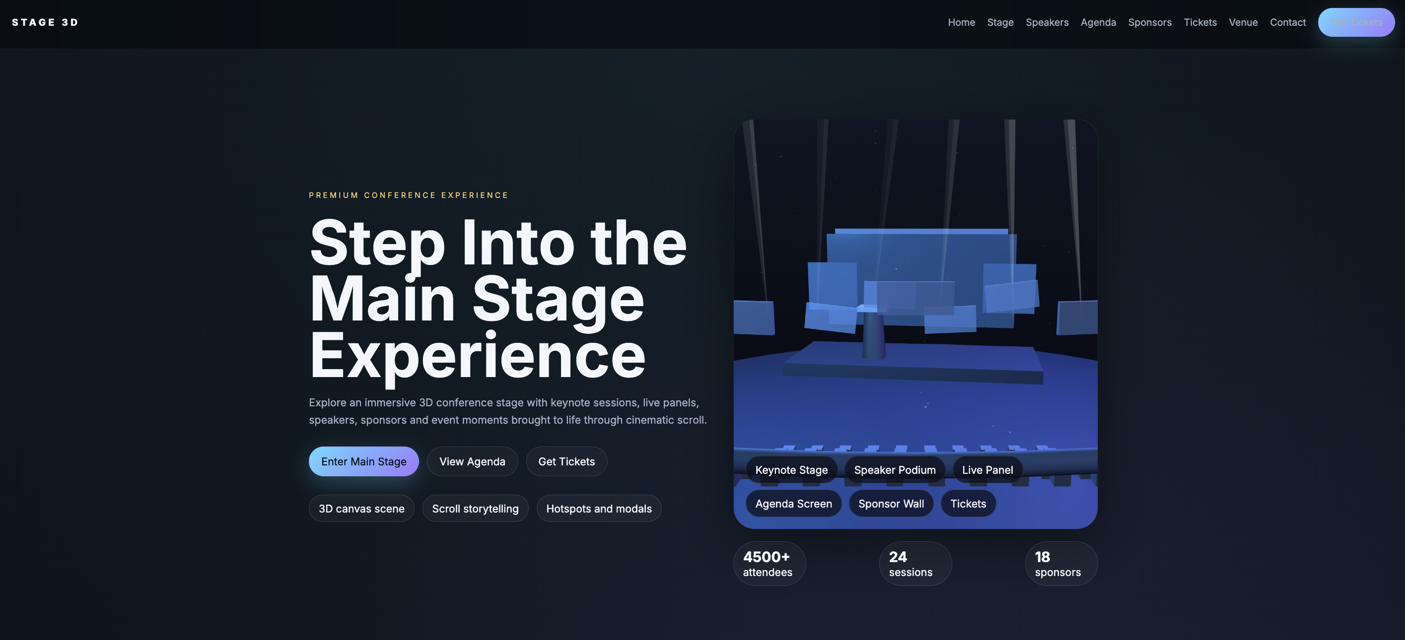 3D Conference with Main Stage, Breakout Rooms and Highlight Clips