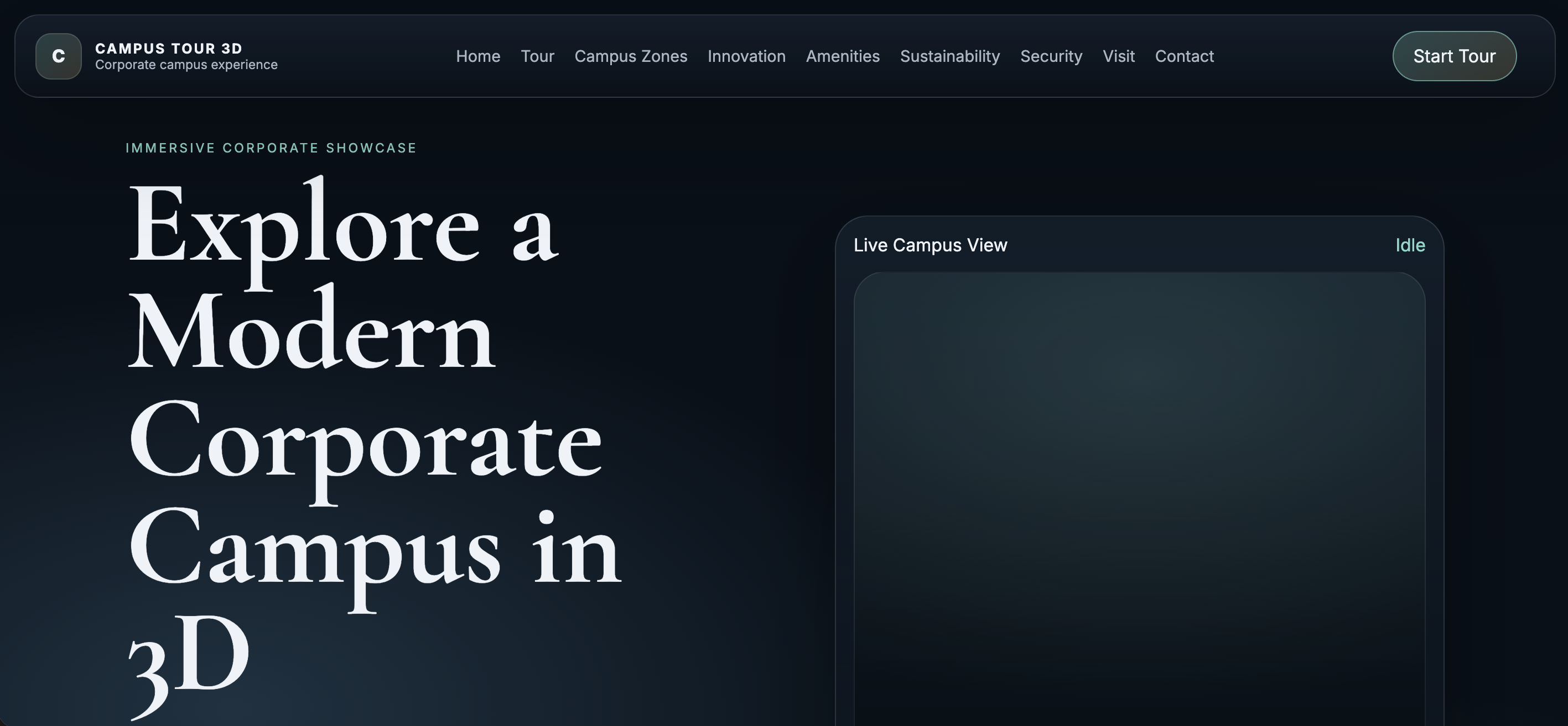 Elegant 3D Corporate Campus Tour with Explanatory Videos