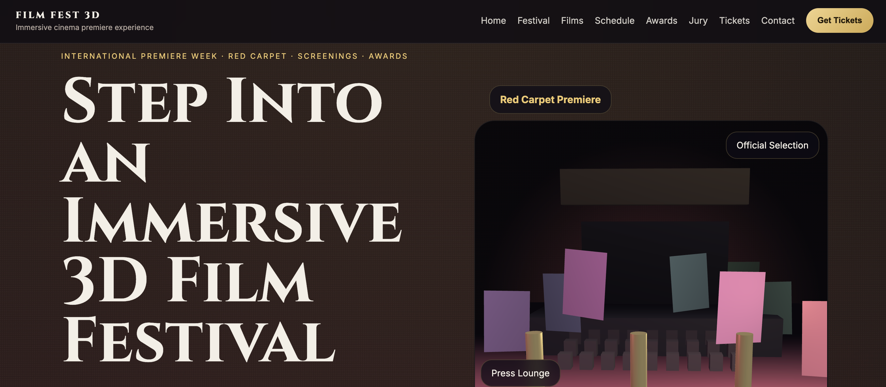 3D Film Festival — Screening Rooms & Live Q&A with Video