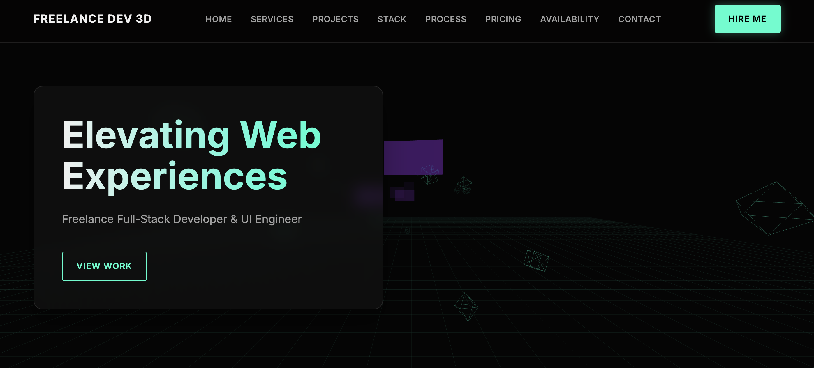 3D Freelance Landing Page for Web Developer with Interactive Demo and Video Tutorial