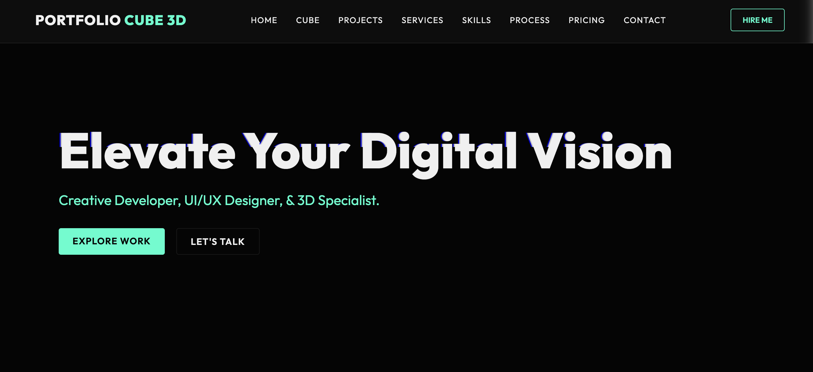 3D Interactive Freelance Portfolio with Showreel and Microvideos