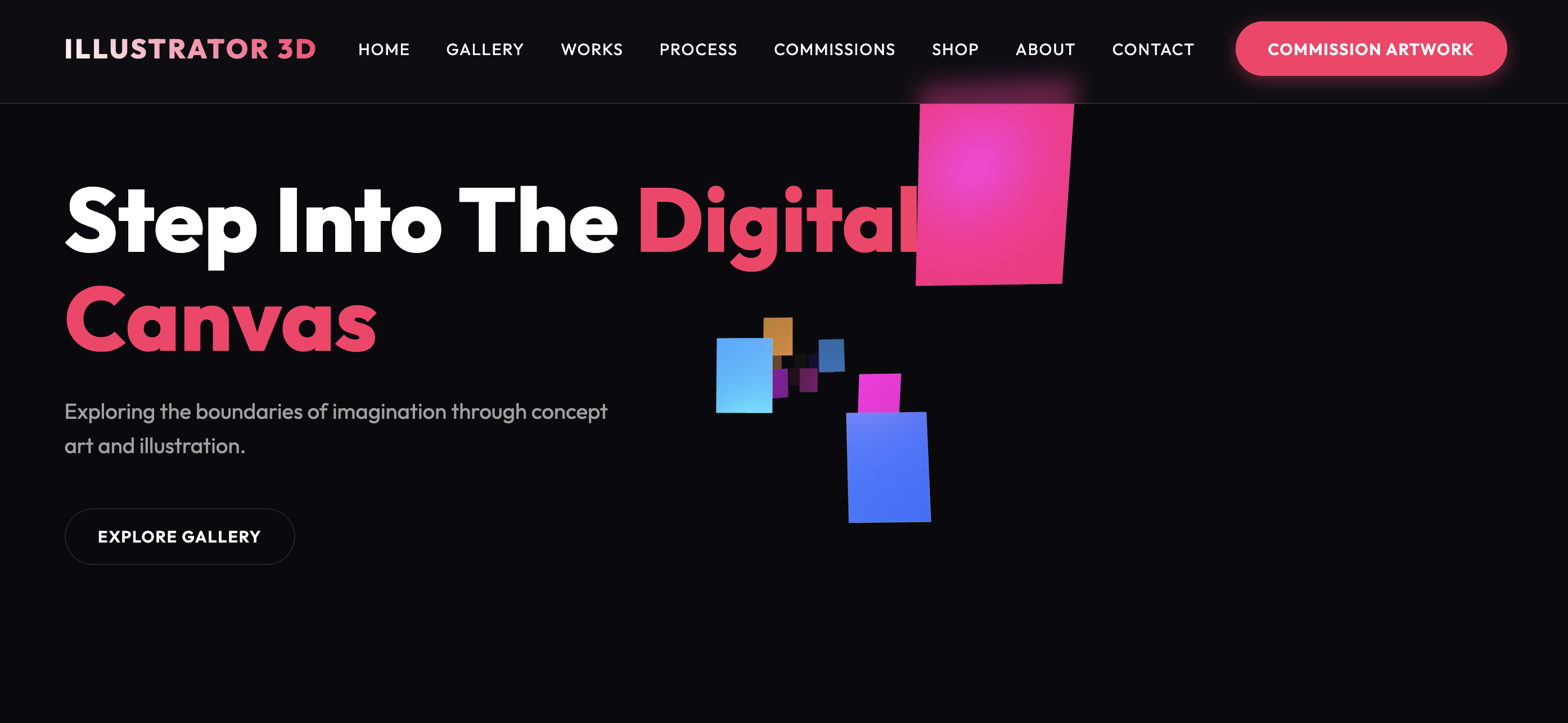 3D Portfolio for Freelance Illustrator with Video Projections and Macro Zoom