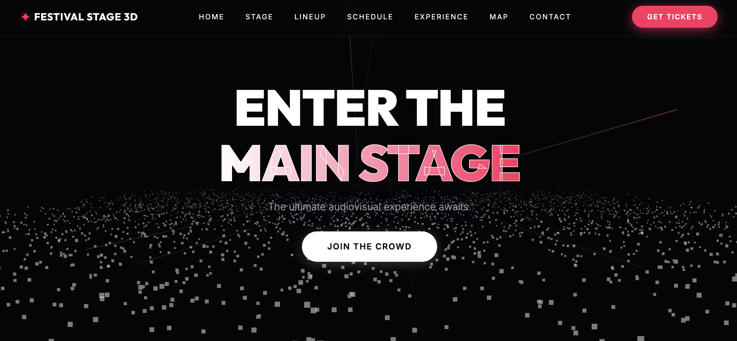 3D Music Festival with Main Stage, Side Screens and Replay Clips