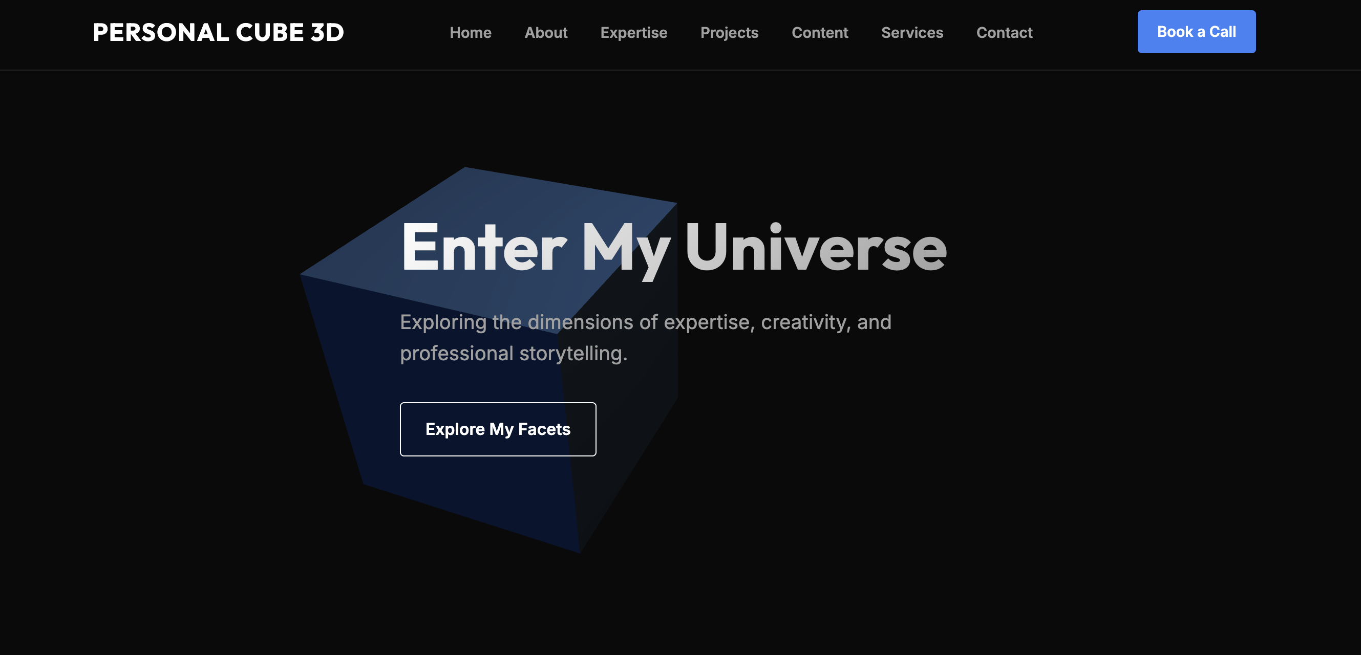 3D Light Mode Personal Brand Experience with Showreel and Microvideos