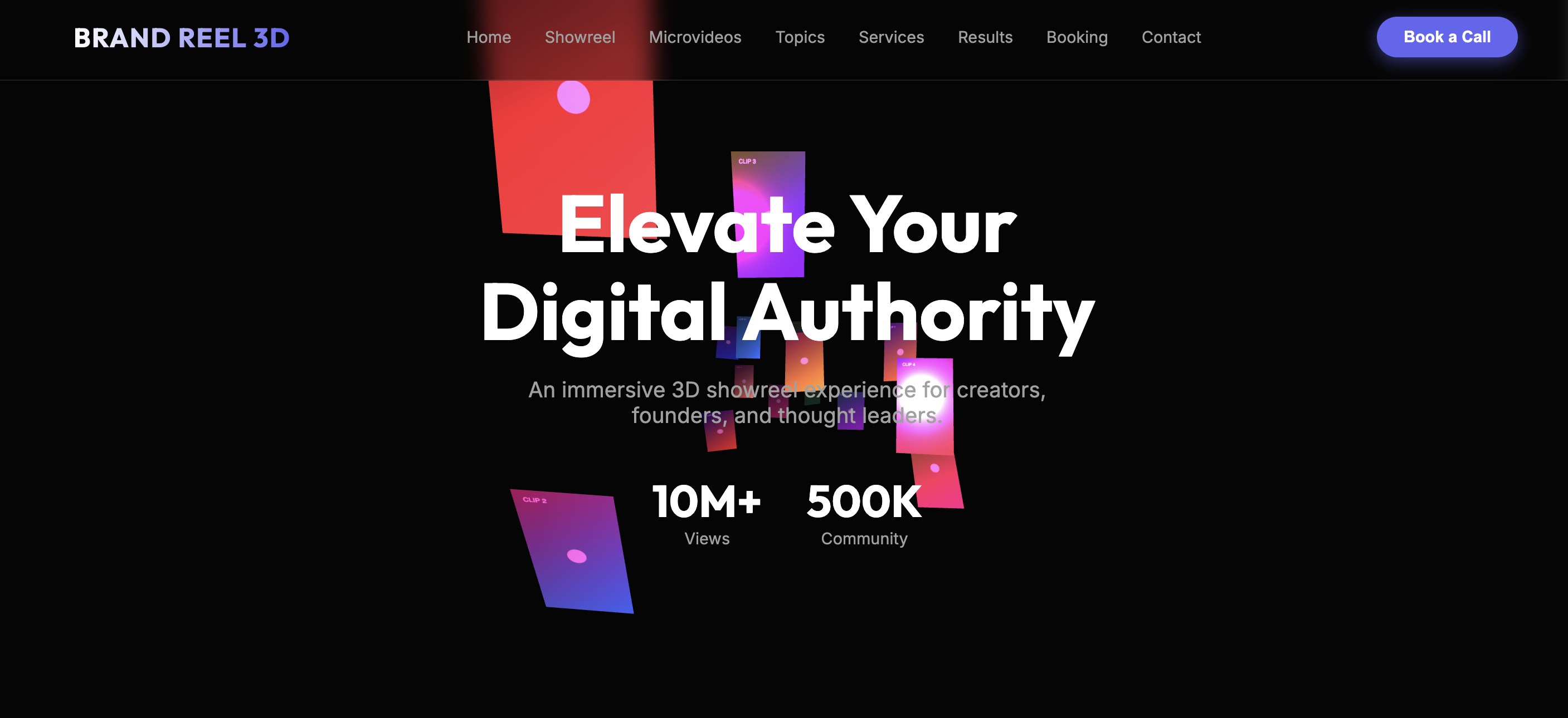 3D Personal Brand Experience with Showreel and Microvideos