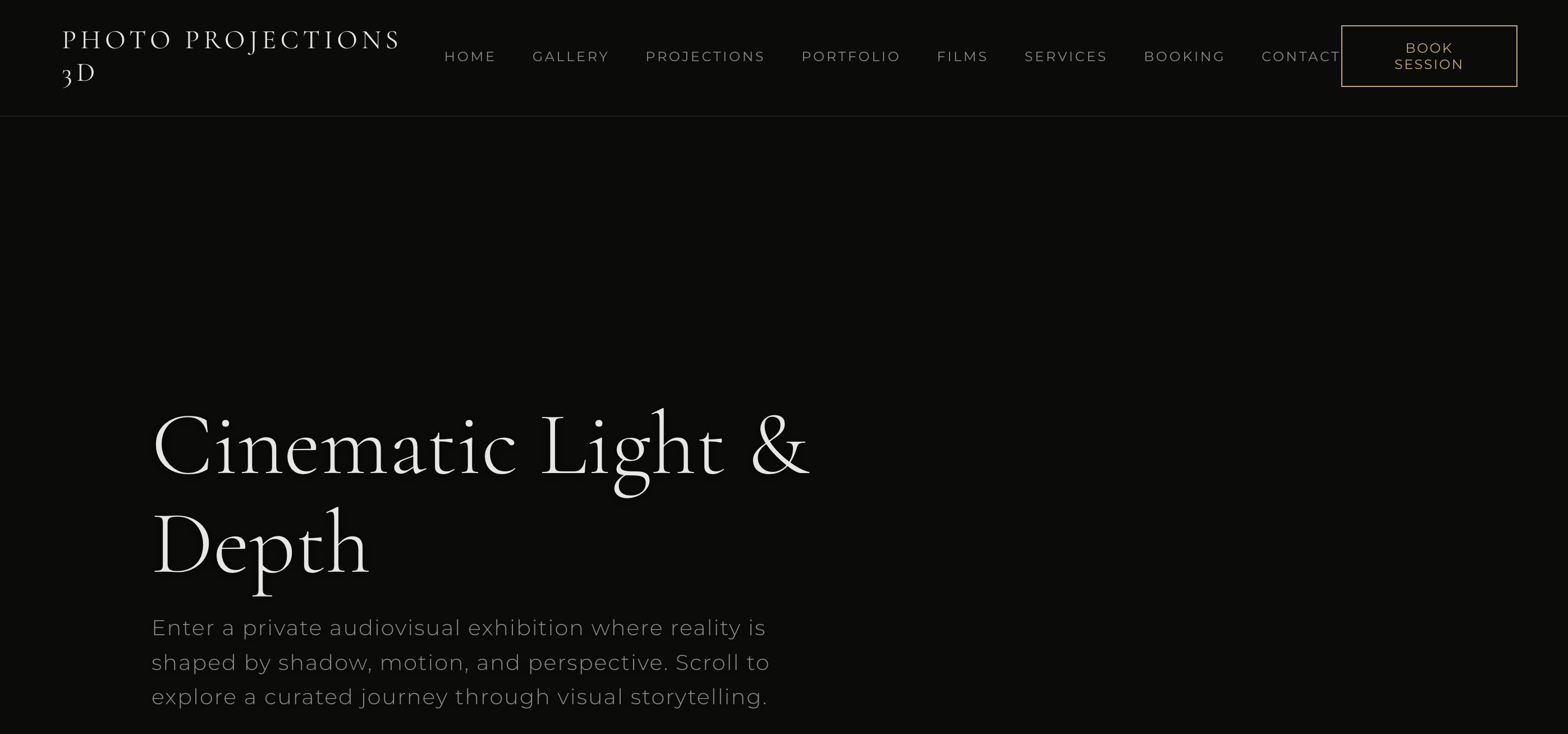 3D Photography Portfolio with Video Projections on Surfaces