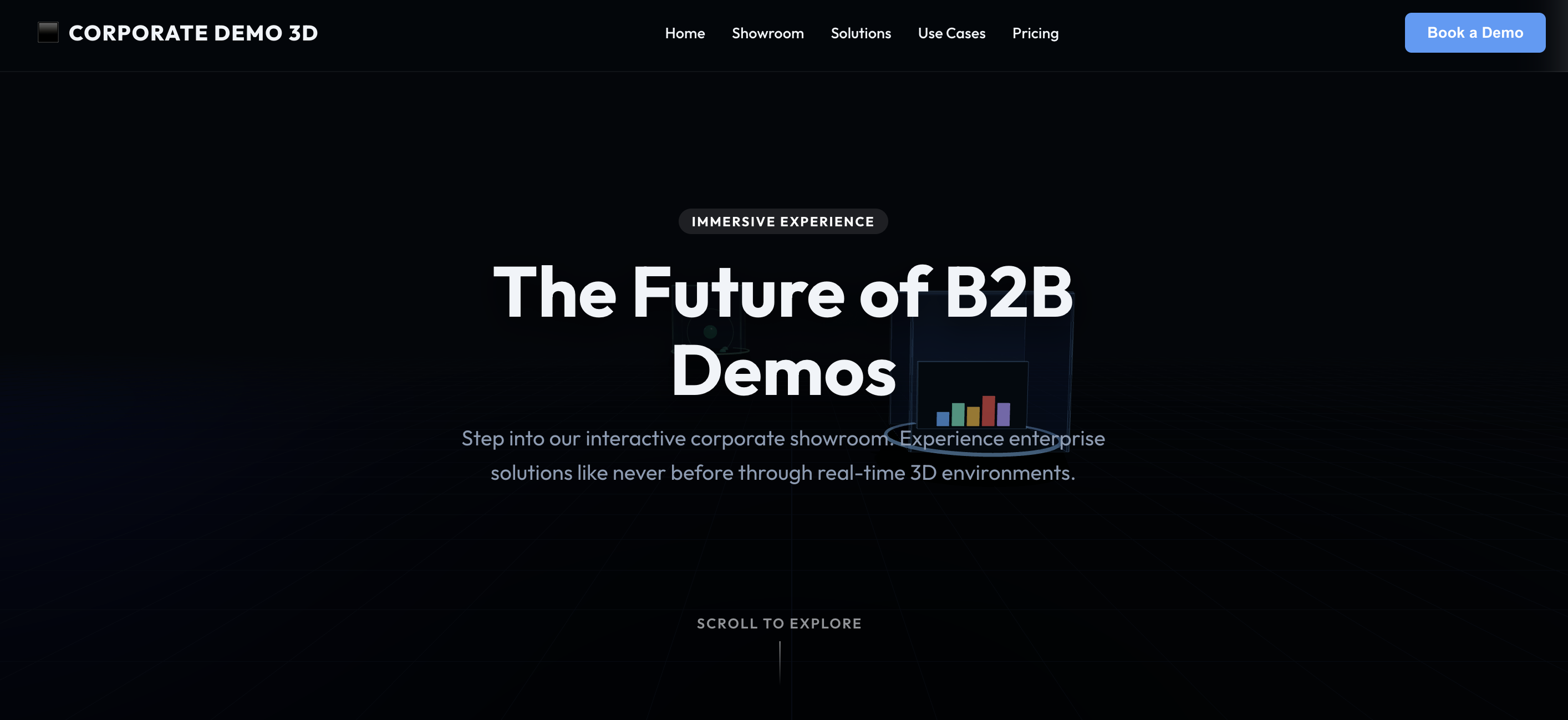 3D Product Showroom for Corporate Demos with Video Case Studies
