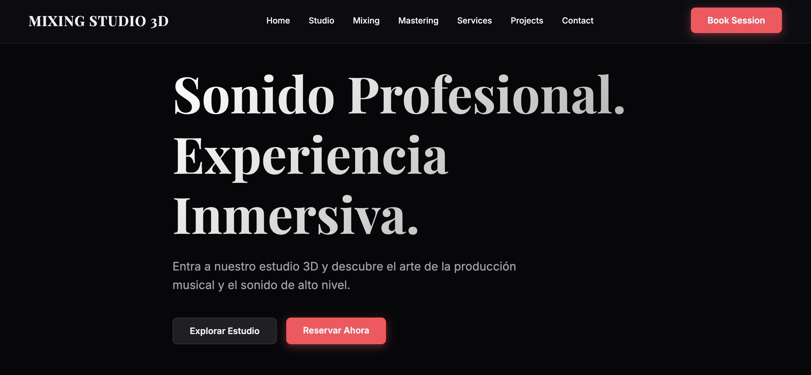 3D Recording Studio with Session Videos and Interactive Mixing