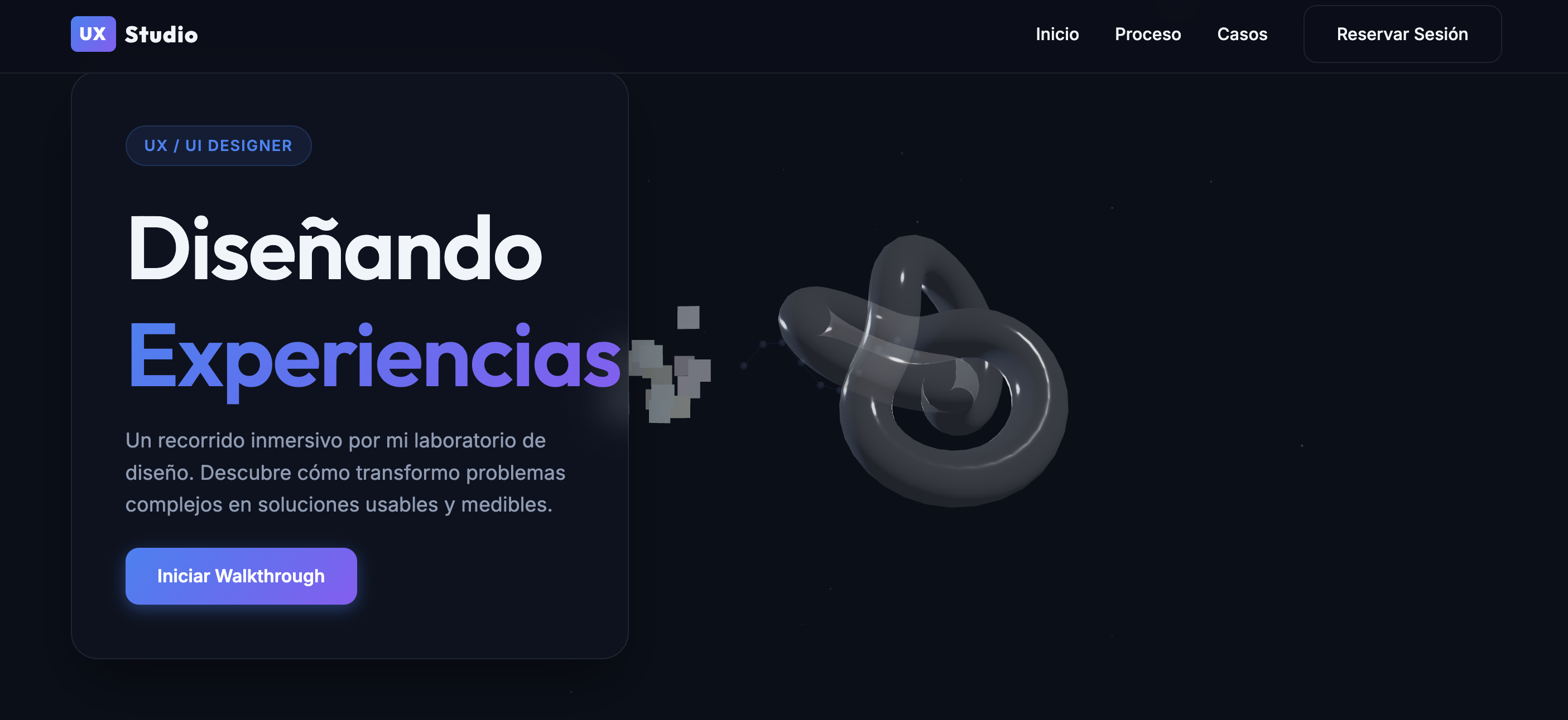 3D Freelance Portfolio for UX/UI Designer with Interactive Mockup and Video Walkthrough