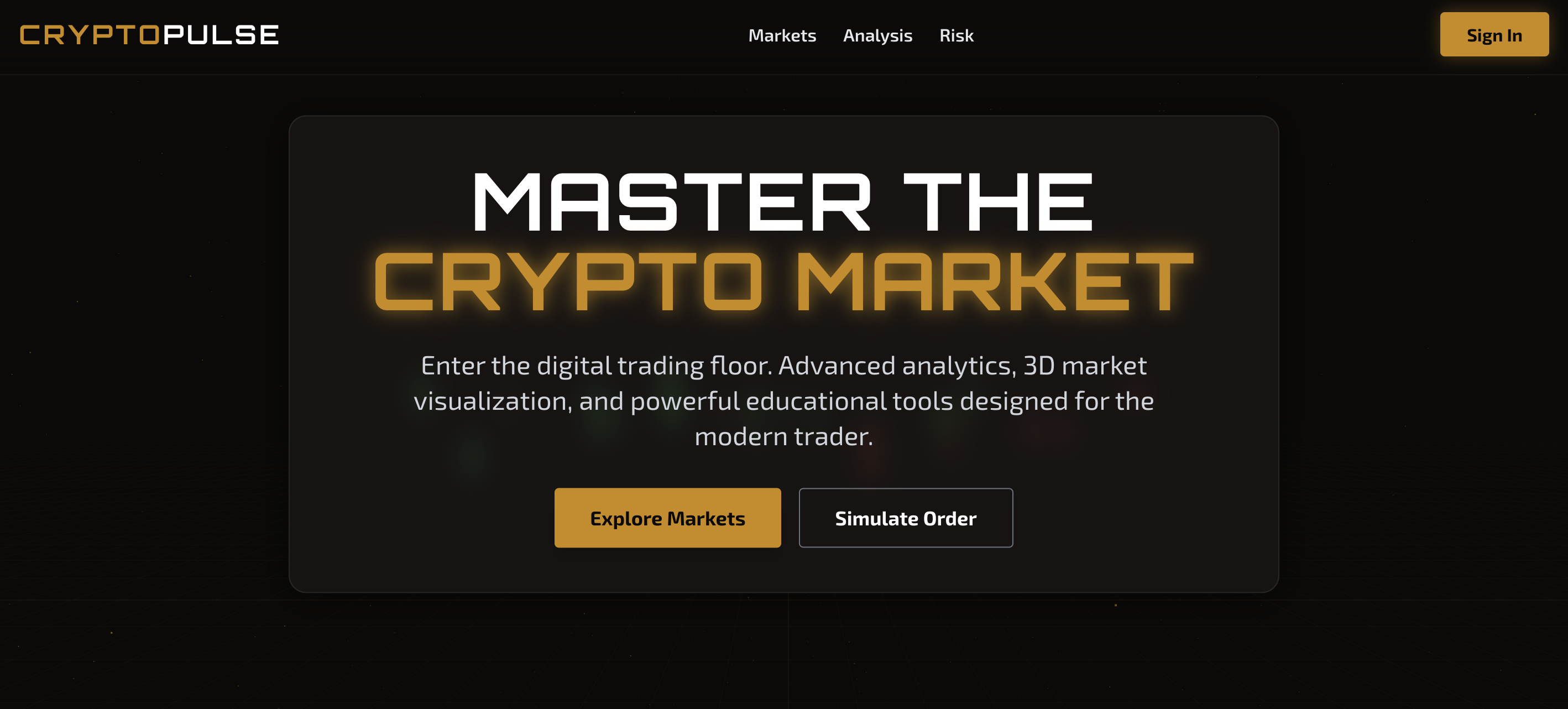 CryptoPulse — Market trading dashboard