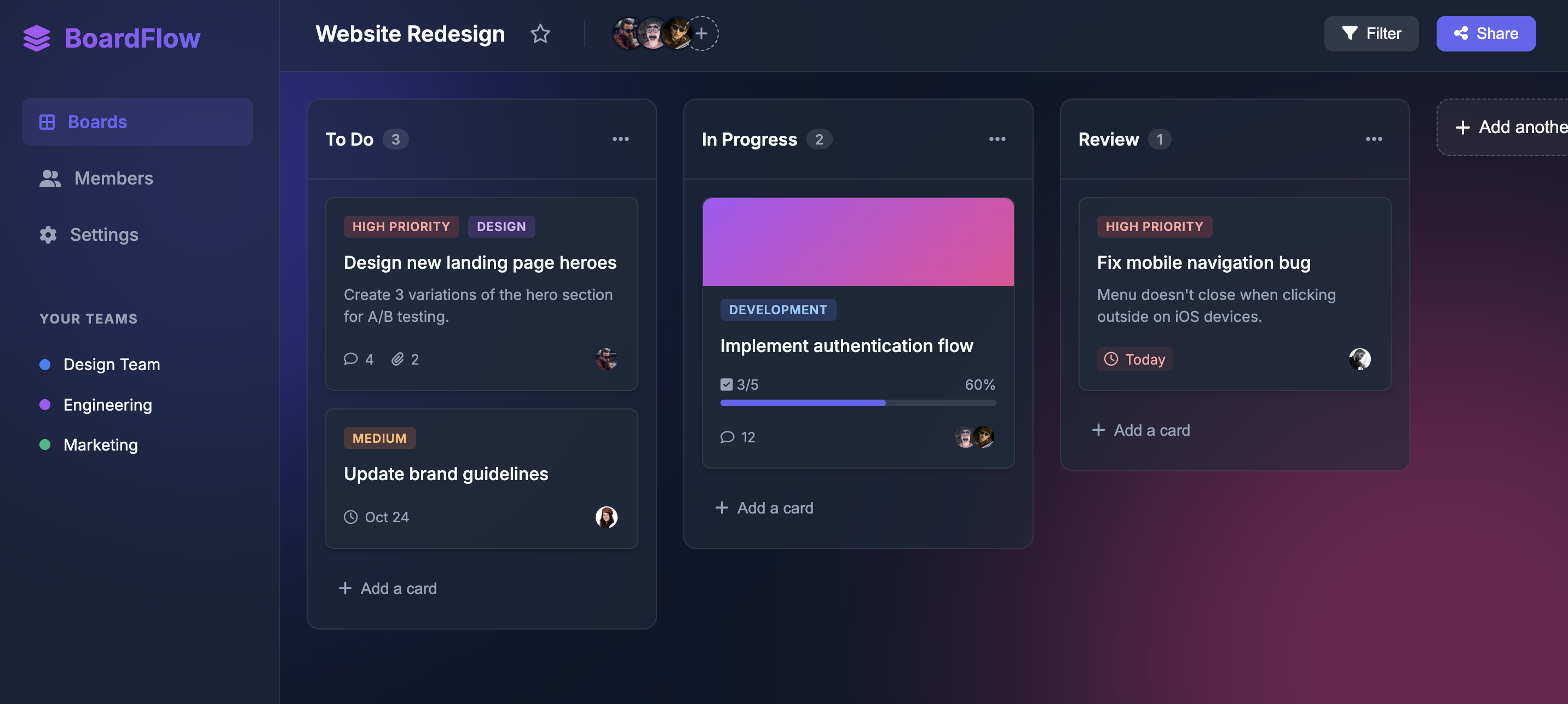 Trello Clone — Kanban Boards