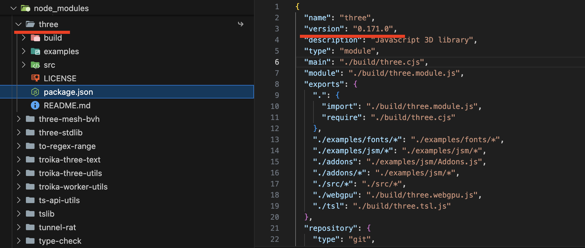 npm interaction v1.0.1 three 설치