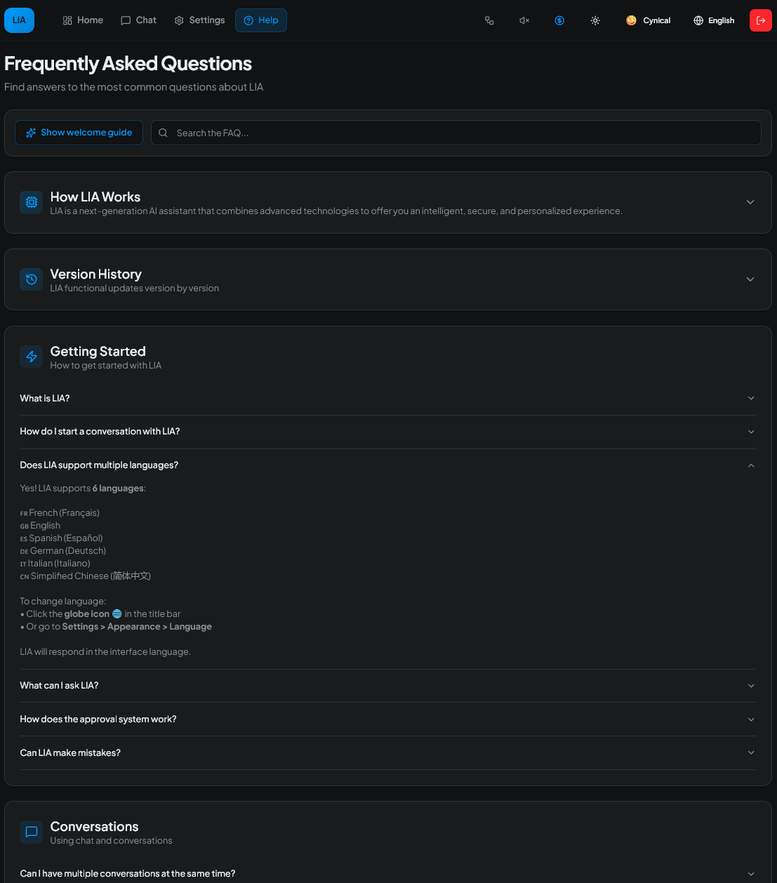 FAQ — Searchable help center