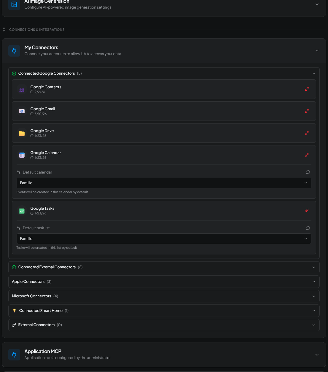 Settings — One-click administration
