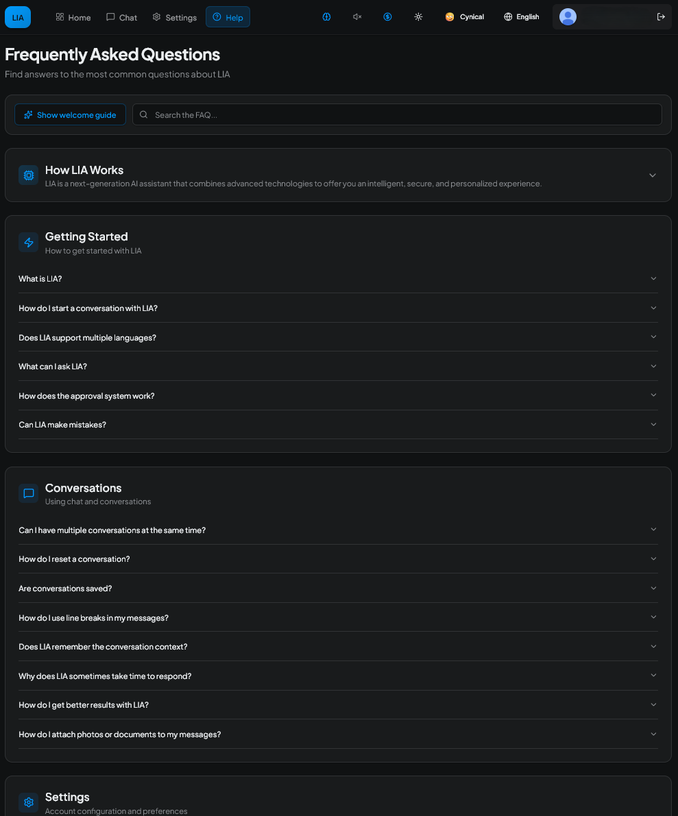 FAQ — Searchable help center