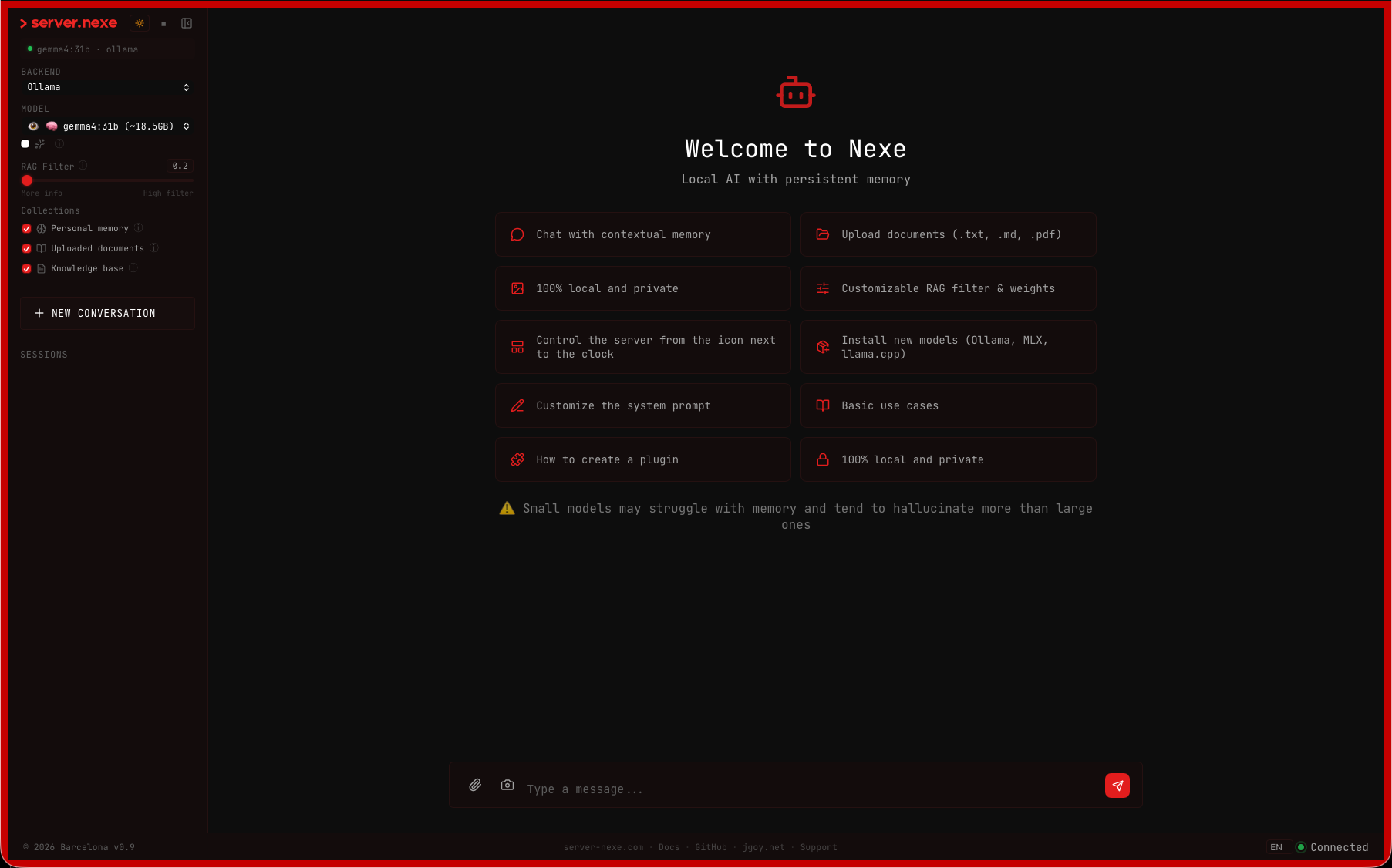 Web UI โ dark mode