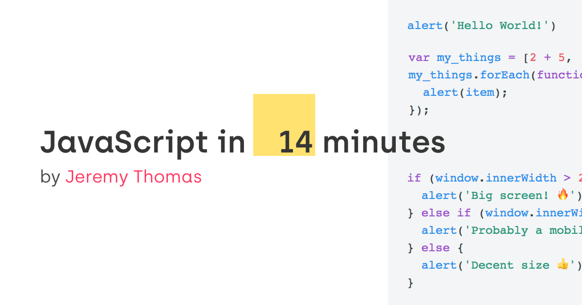 JavaScript in 14 minutes