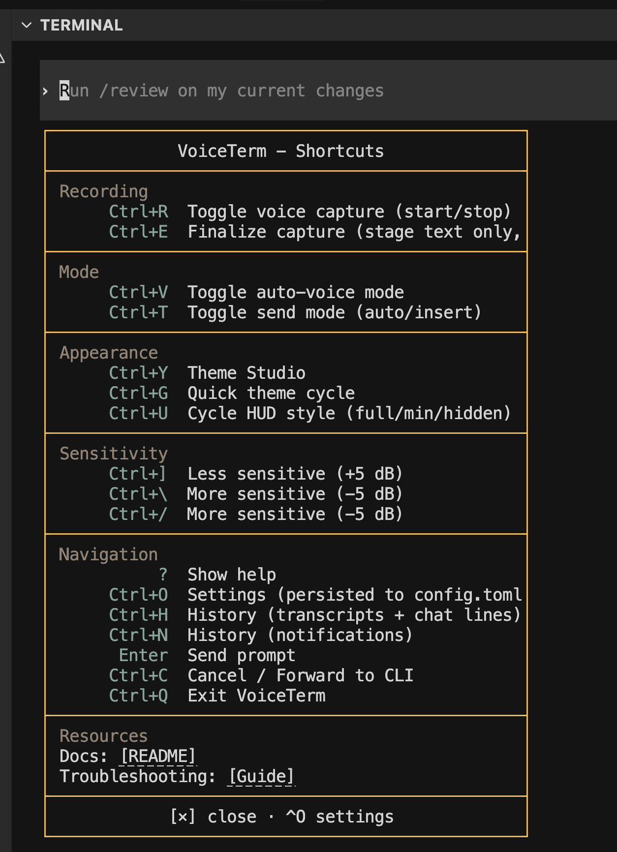 Shortcuts Overlay