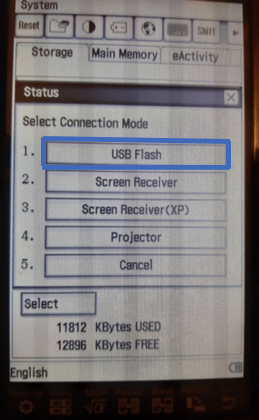 choose USB Flash on your calculator