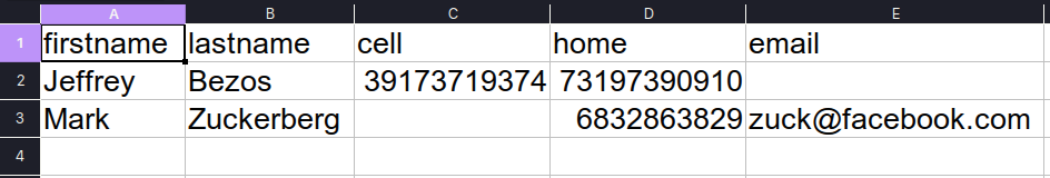 csv example