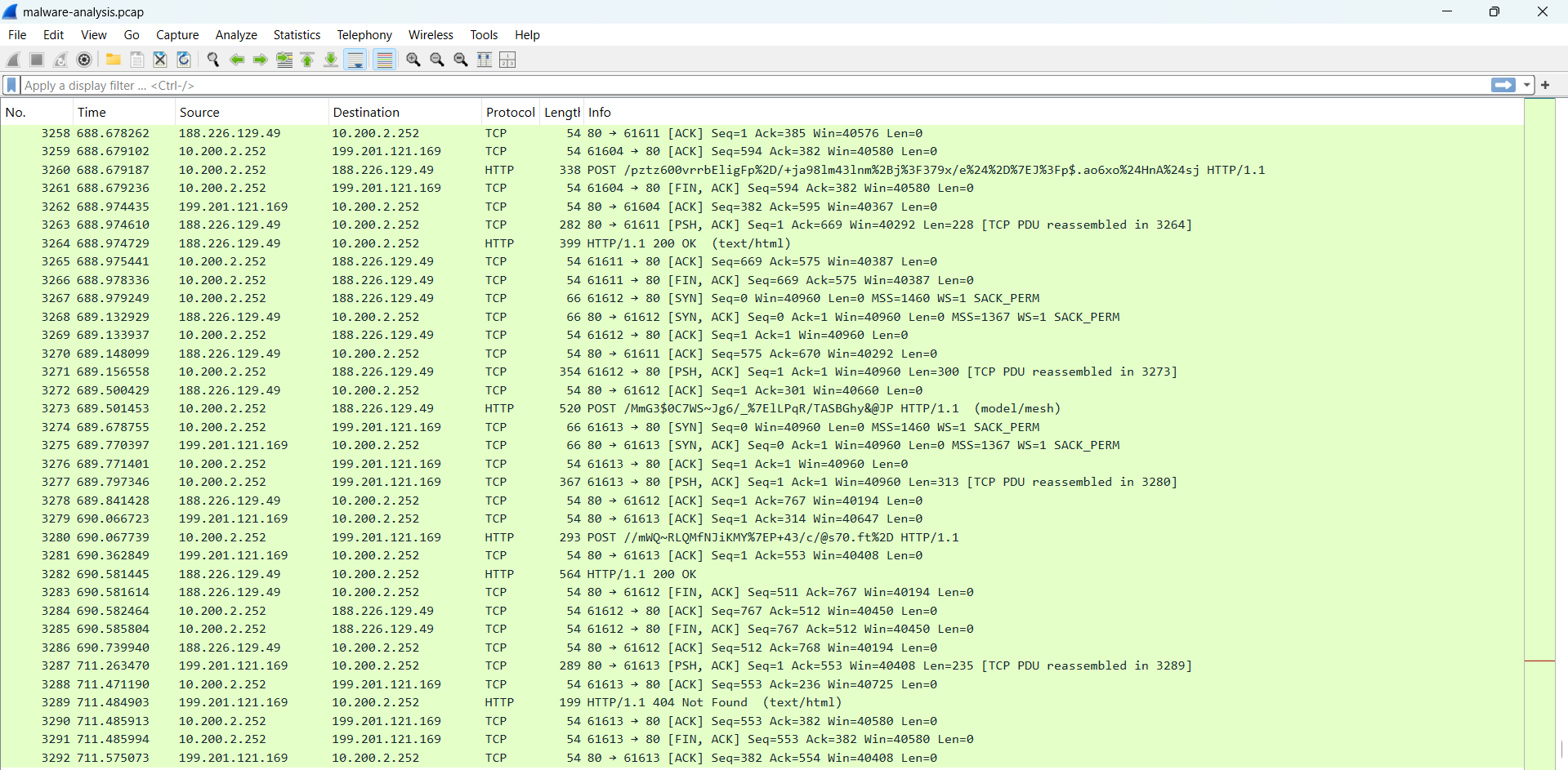 打开的 PCAP