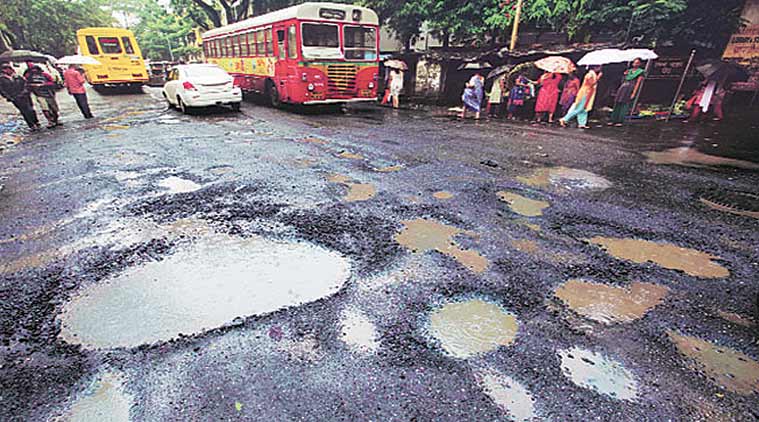 Road with potholes