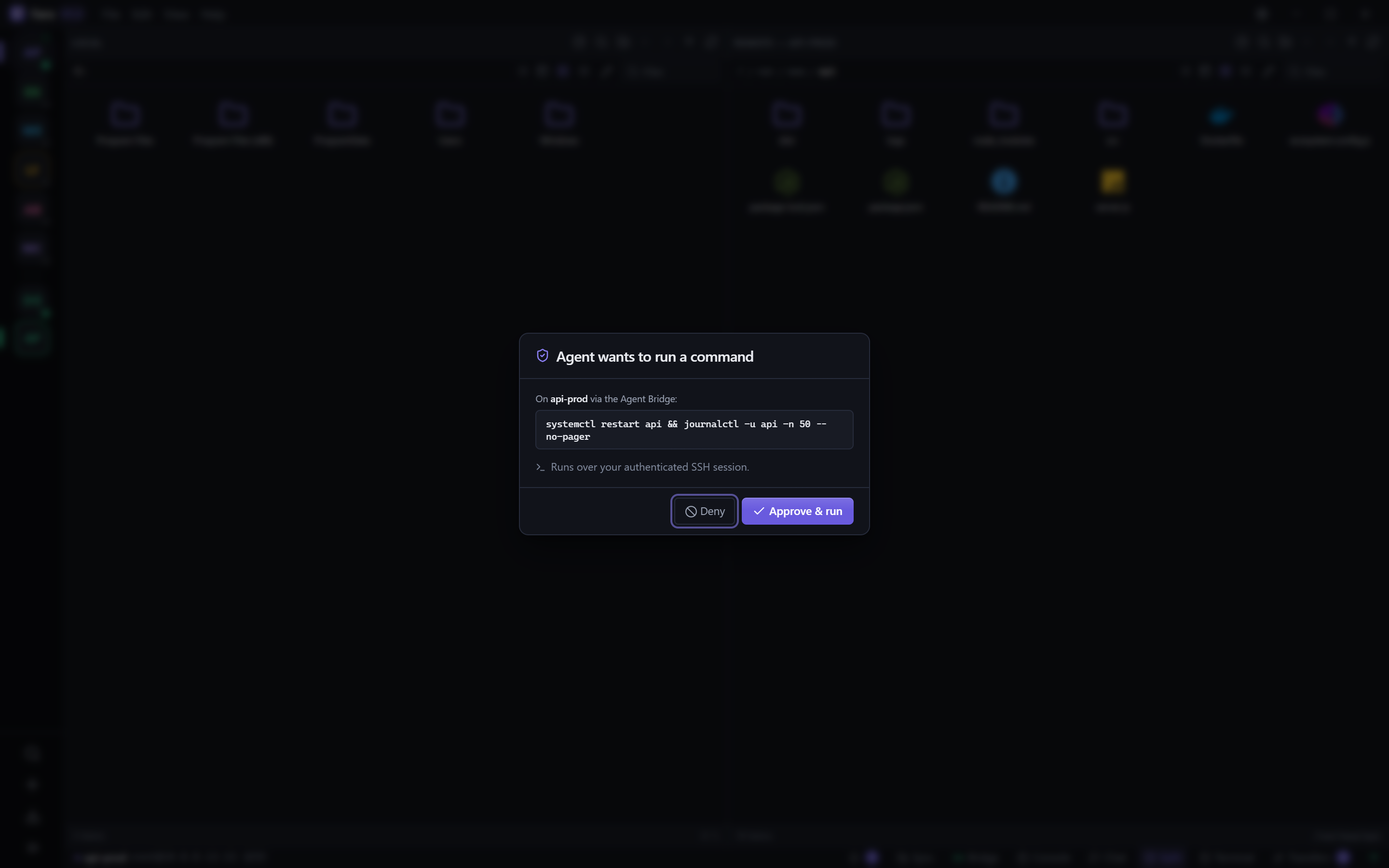 Agent Bridge approval prompt