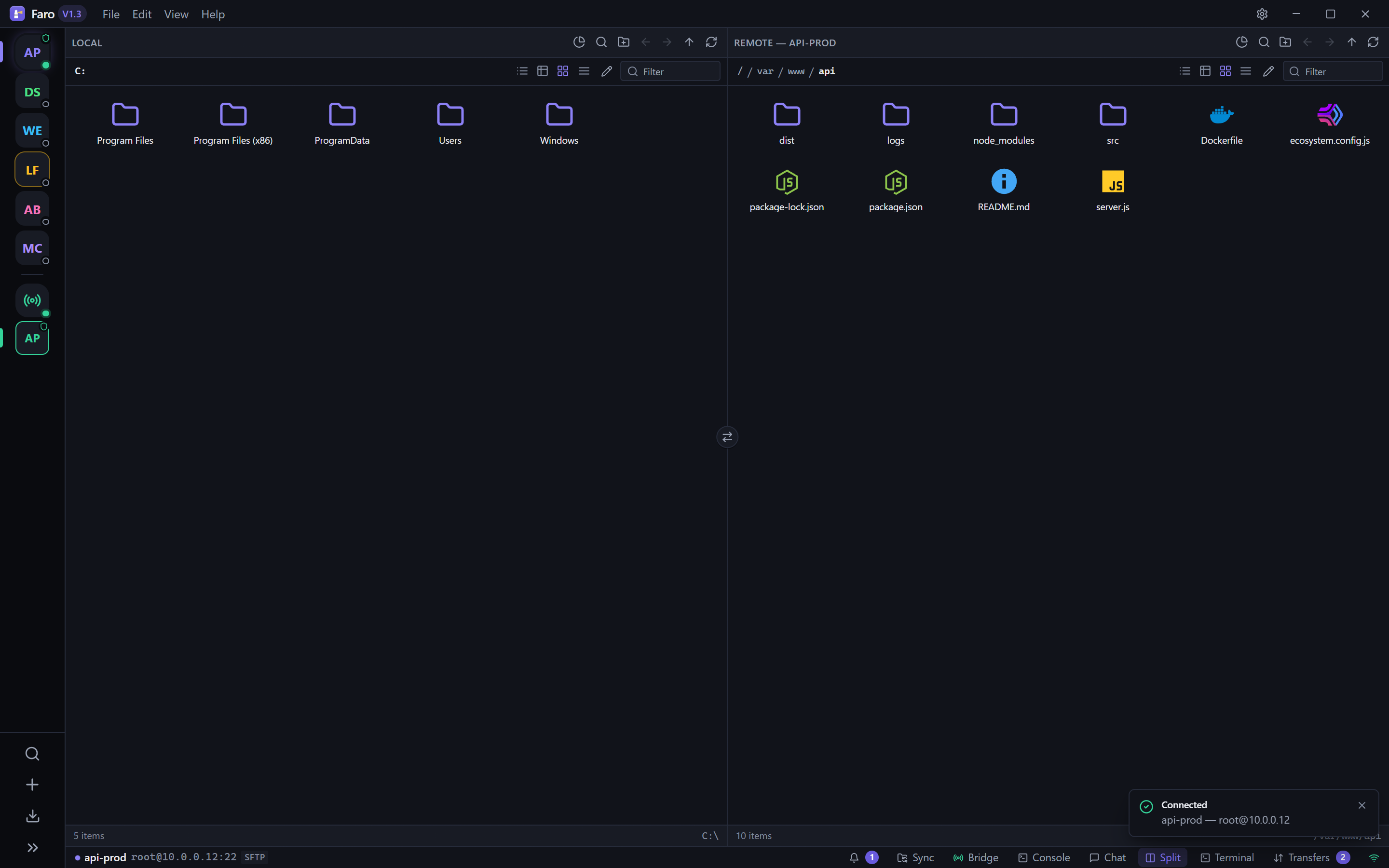 Dual-pane browser