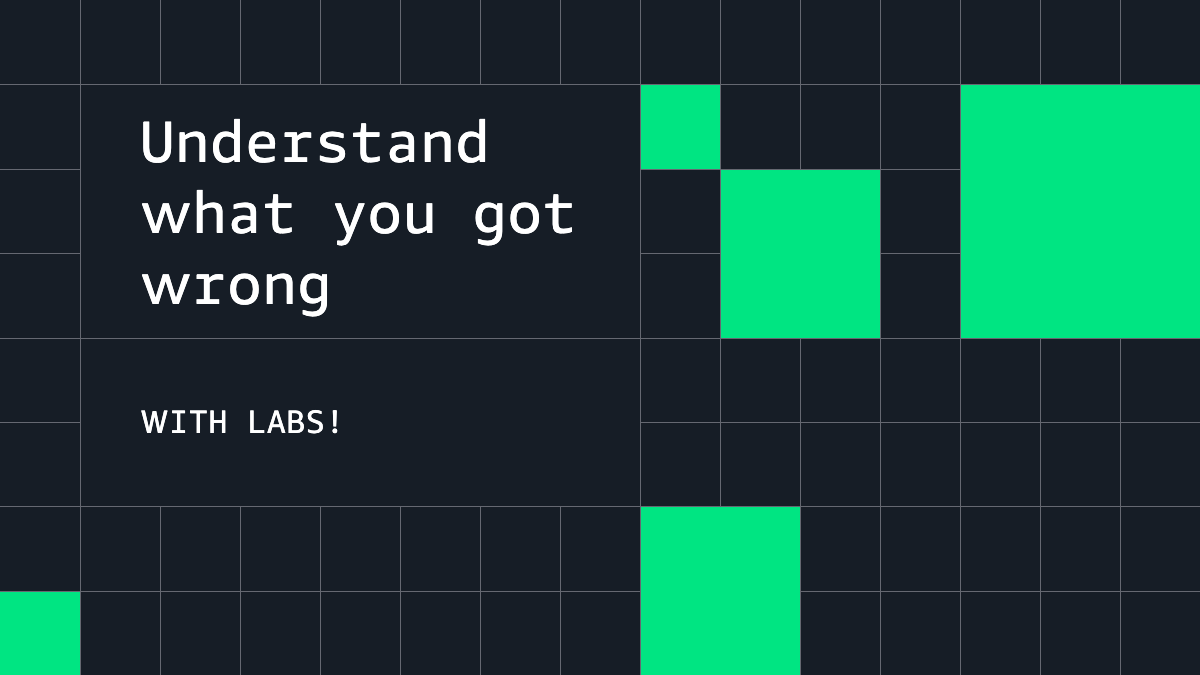 Understand what you got wrong, with labs