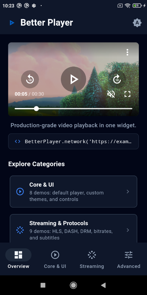 Better Player Android Mobile Showcase