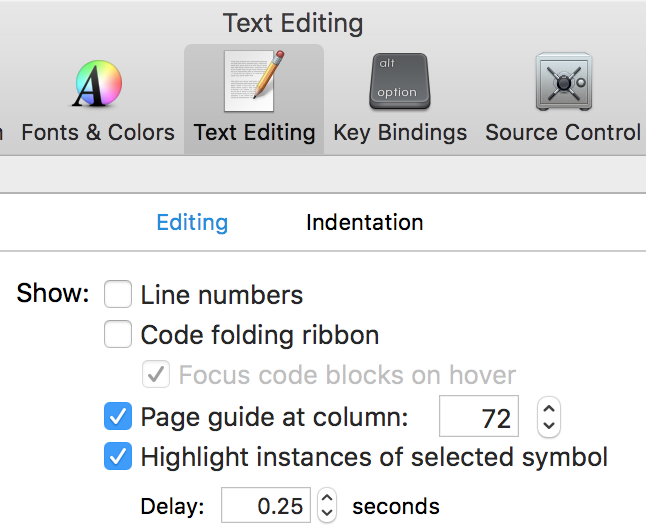 Page guide in Xcode
