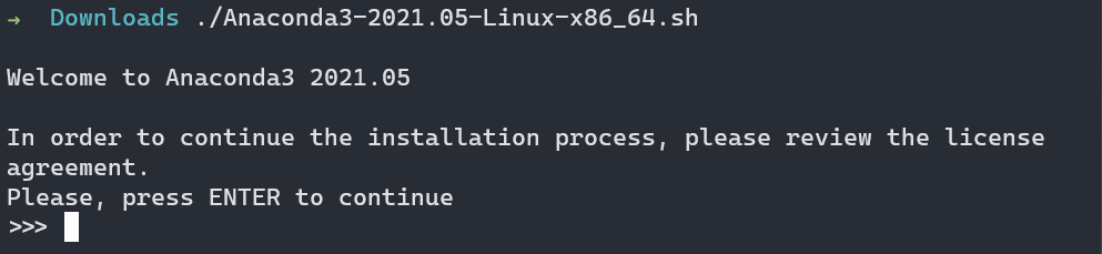 Linux installer start