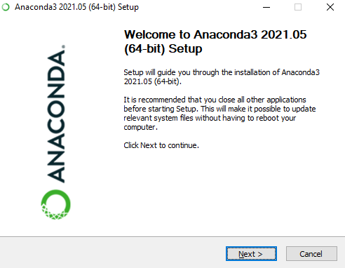 Anaconda Windows Setup