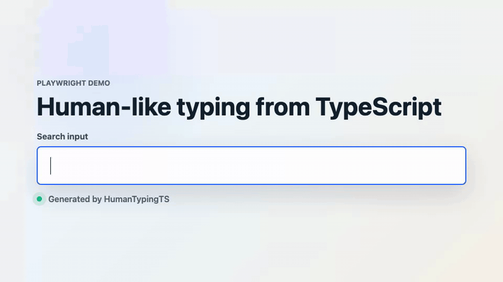 HumanTypingTS typing demo