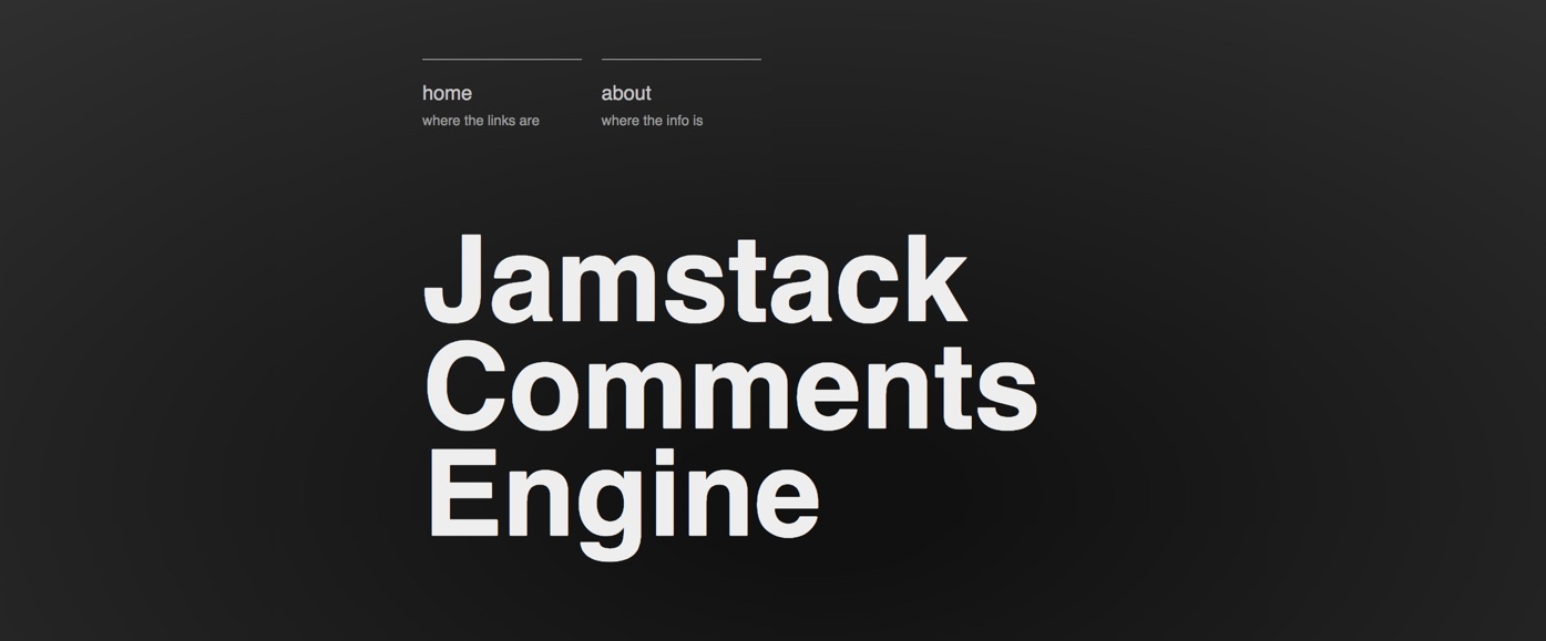 JAMstack Comments Engine screengrab