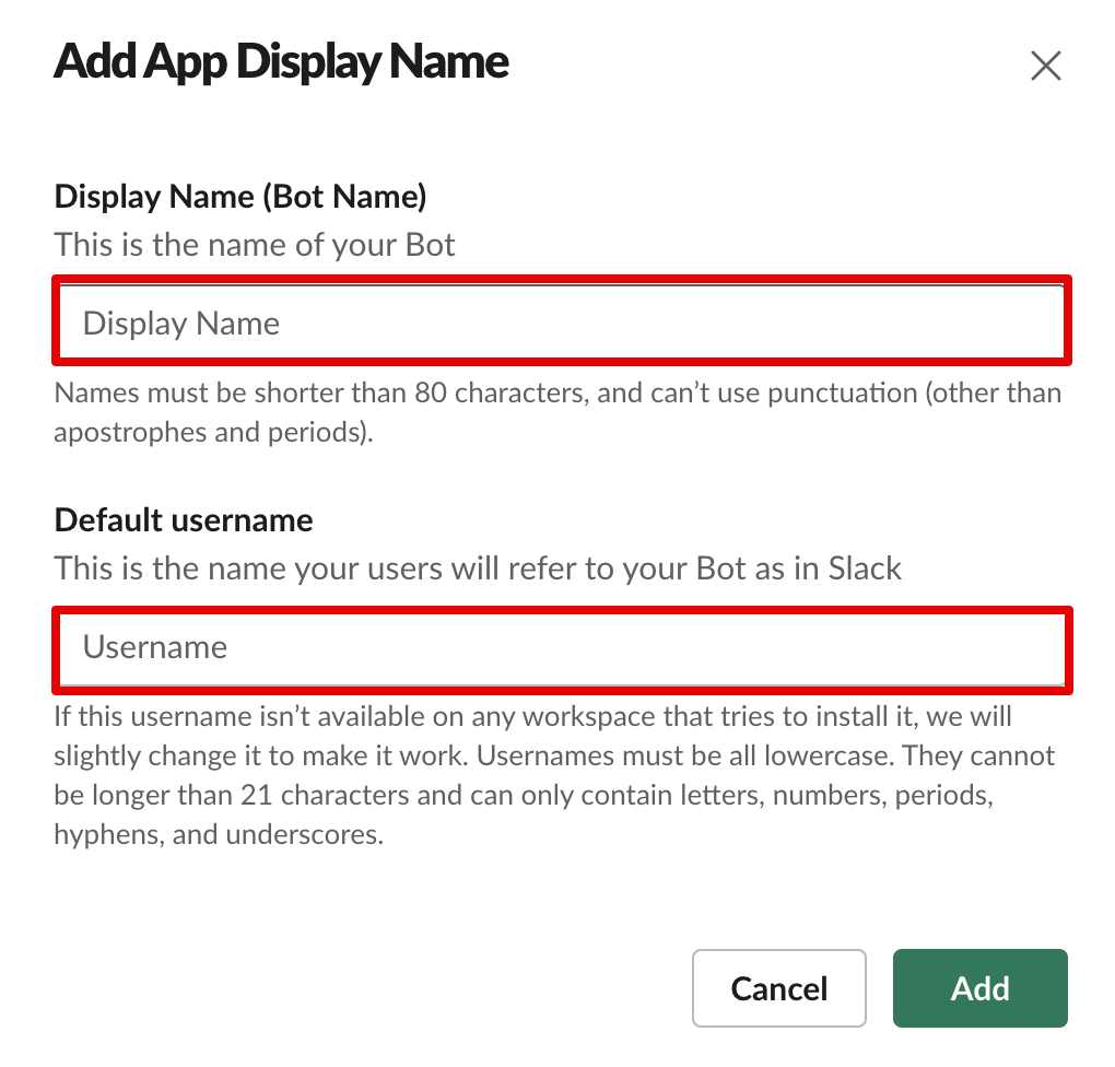 Add App Display Name