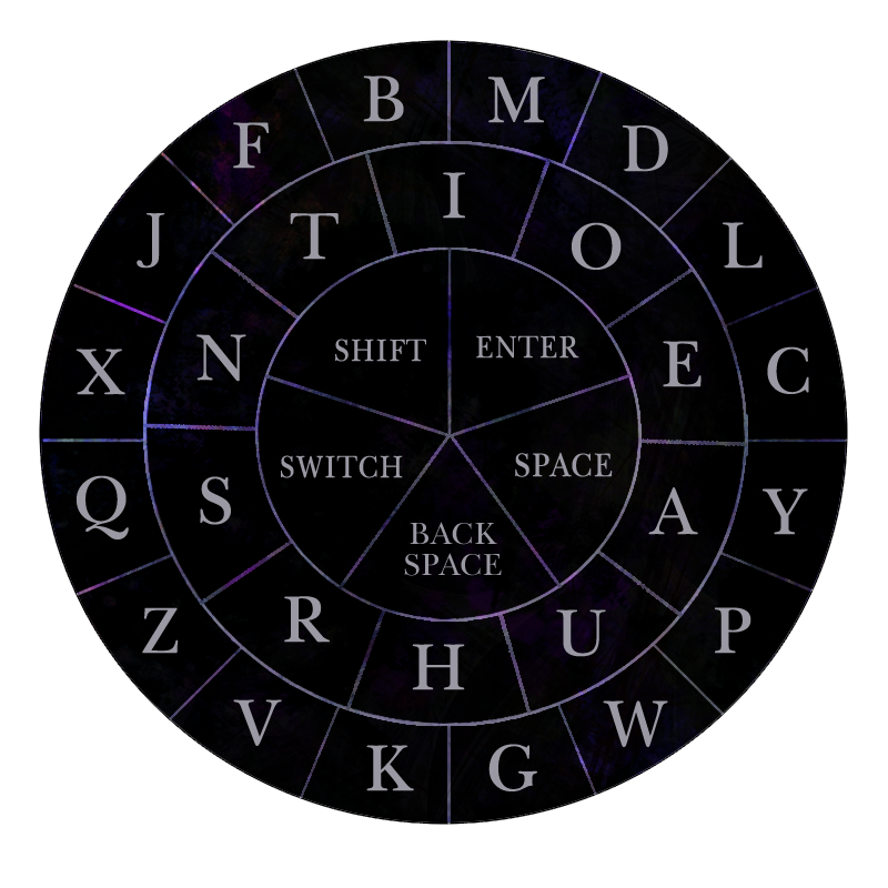 circular on-screen keyboard