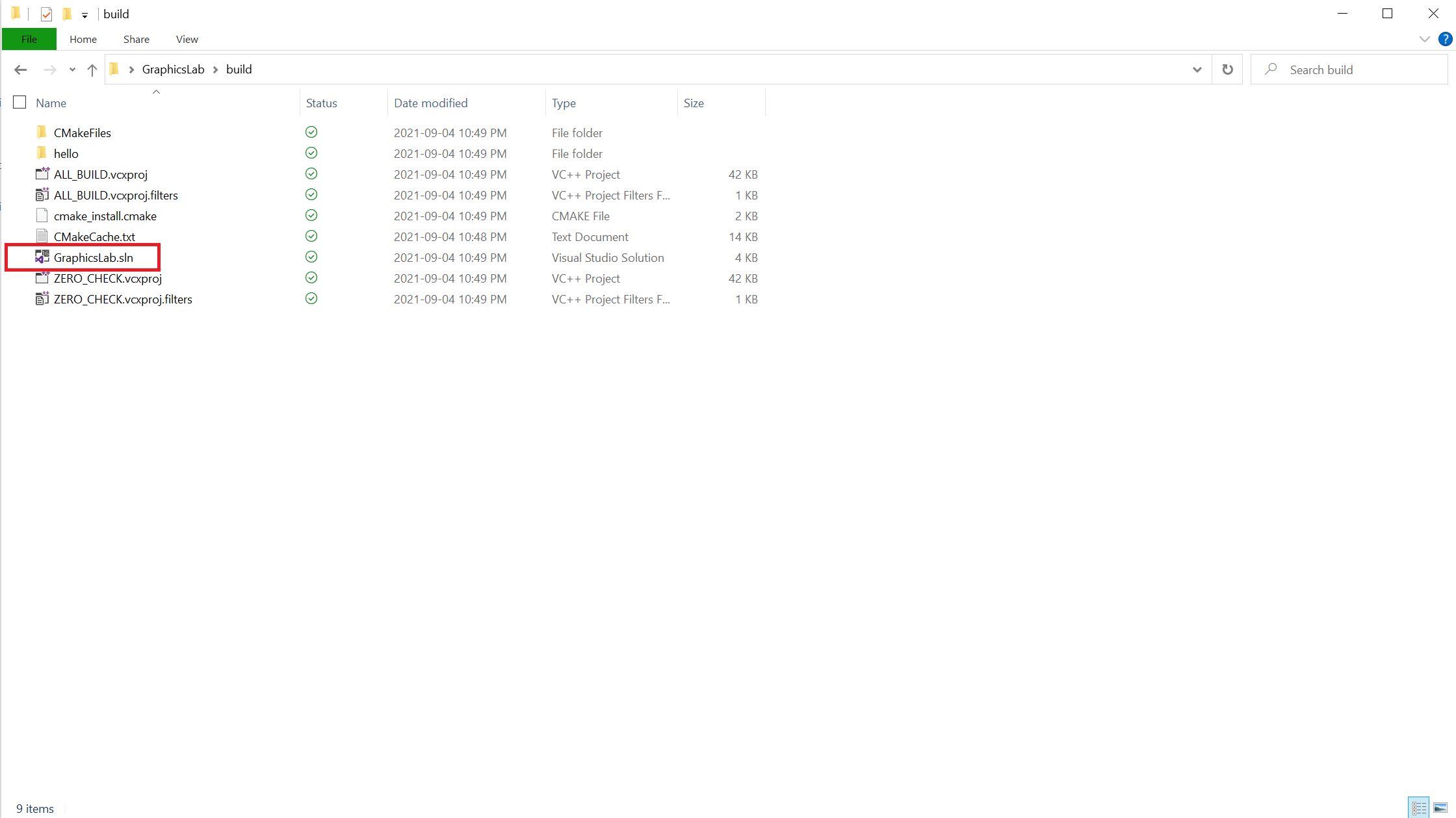 GraphicsLab2026.sln in the build folder