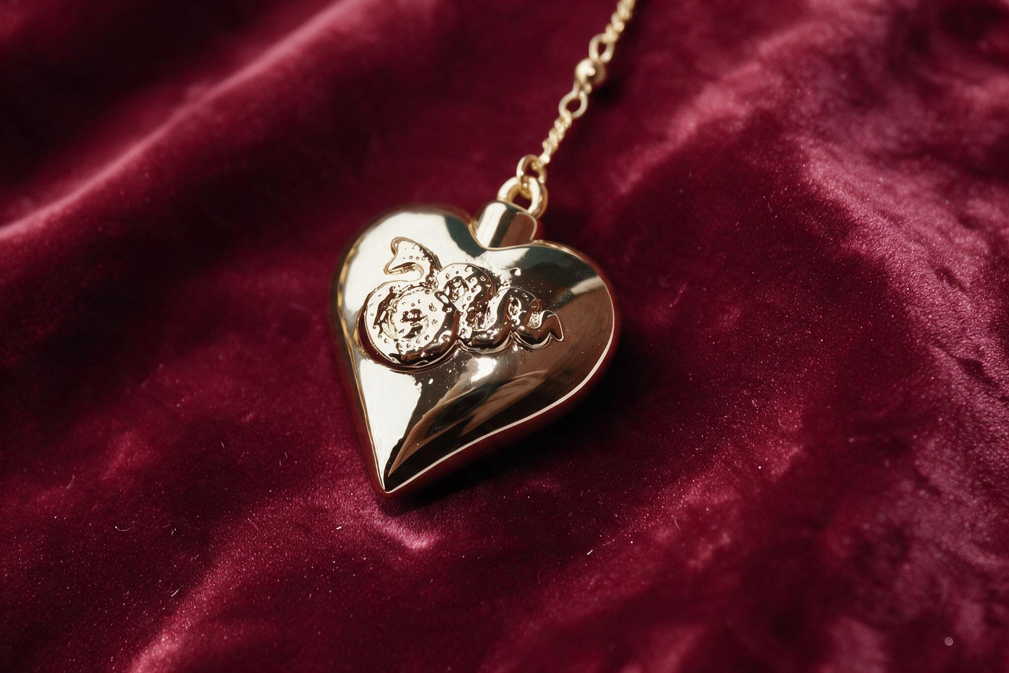 Heart and spoon necklace editorial photograph 5