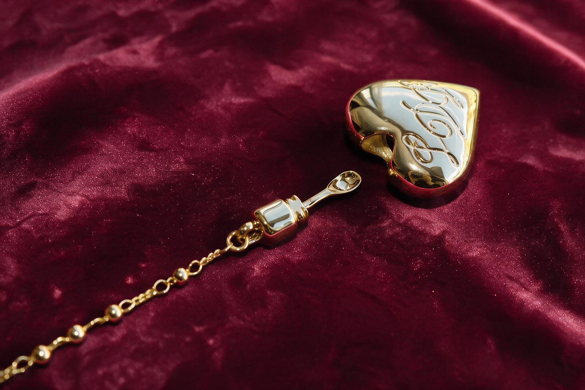 Heart and spoon necklace editorial photograph 1