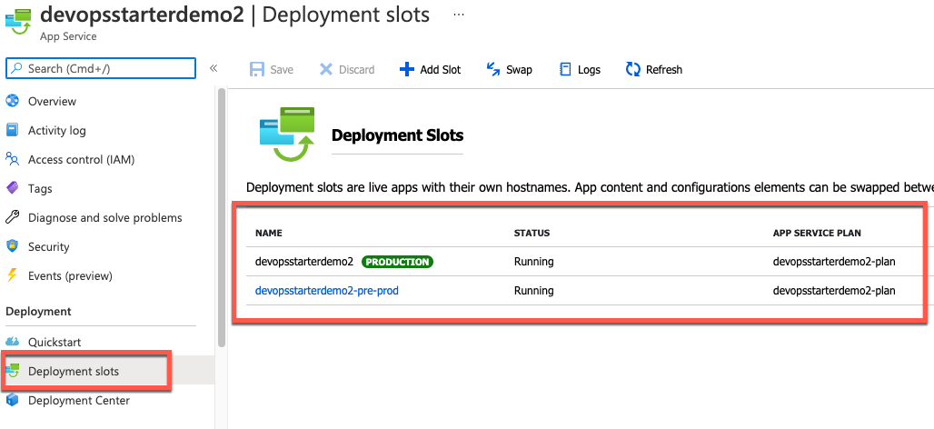 deployment slots