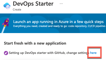 DevOps Starter Create