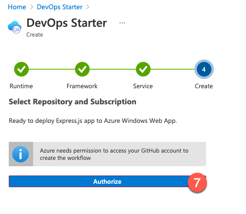 DevOps Starter Create